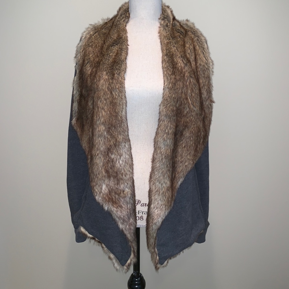 Hollister Faux Fur Cardigan